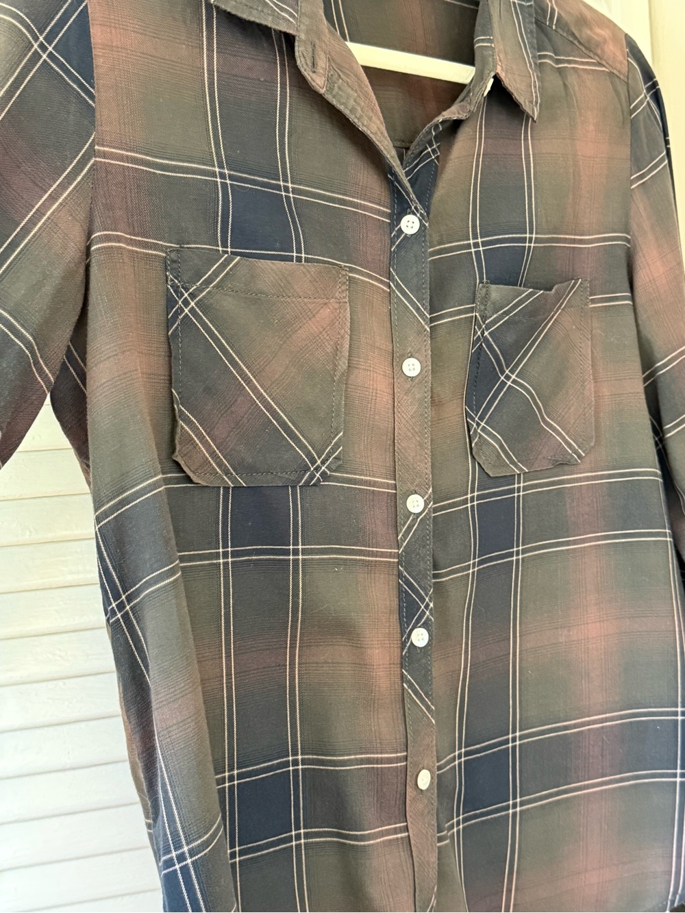 Nordstrom Plaid Button-Down Shirt in Brown and Gray - Picture 3 of 9